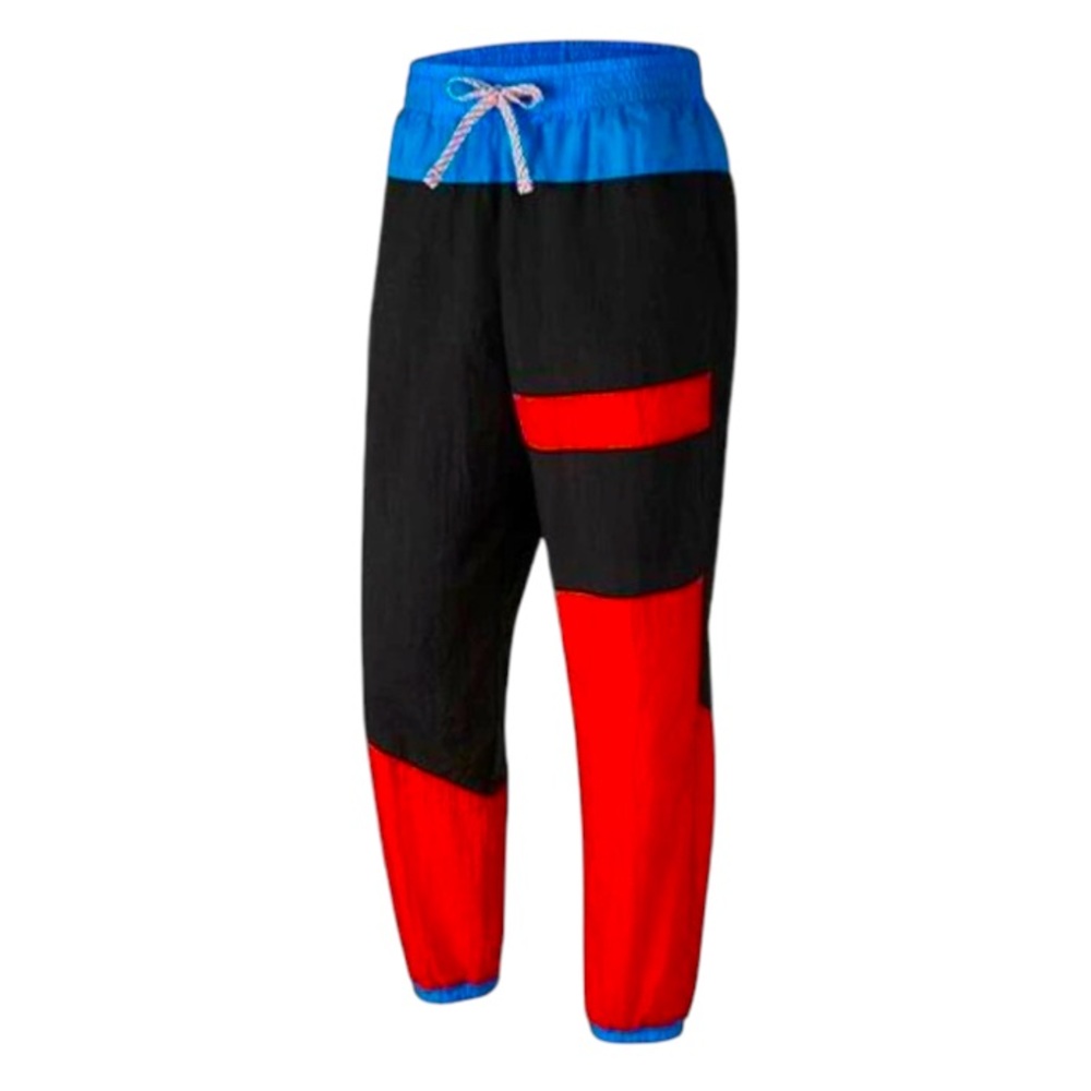 Nike Flight Series Basketball Pants Retro Track Pants Black Red Blue Size Small